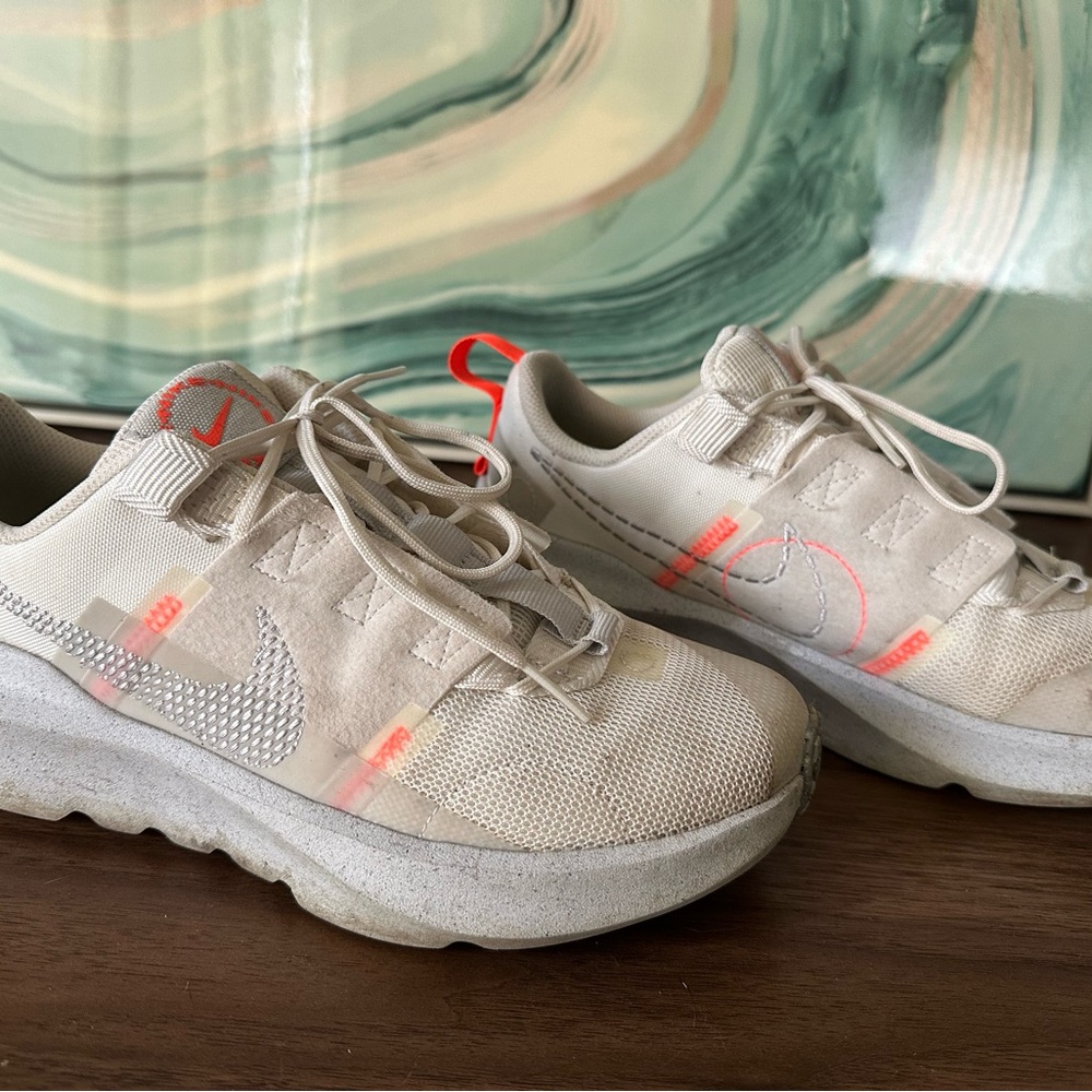 Nike White and Orange Sneakers